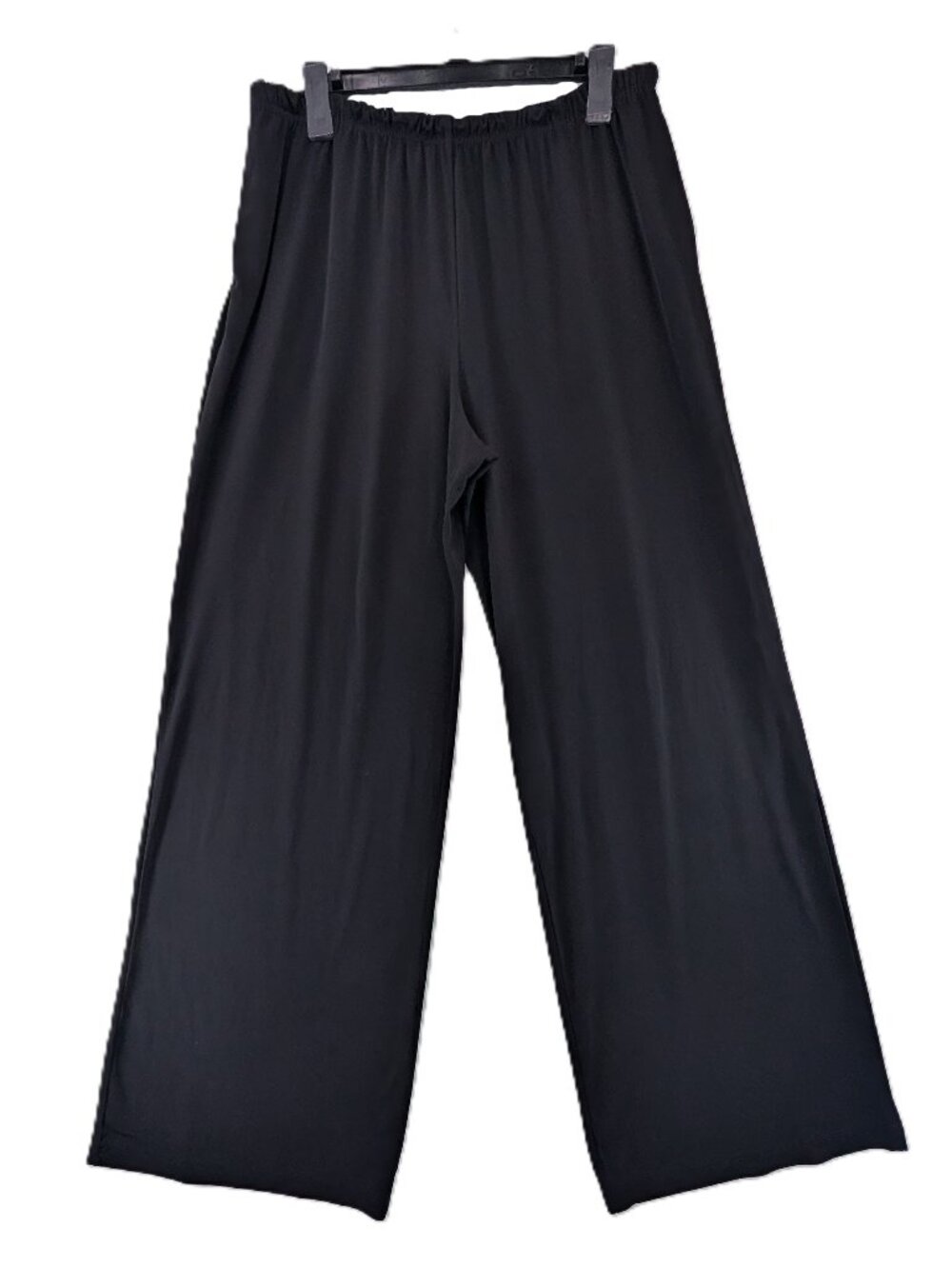 IC by Connie K Pants Womens Size XL Black Wide Leg Pull-on Pockets Stretch USA